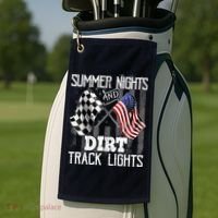 Summer Nights Dirt Track Lights Racing Motocross Gift Golf Towel thumb 2