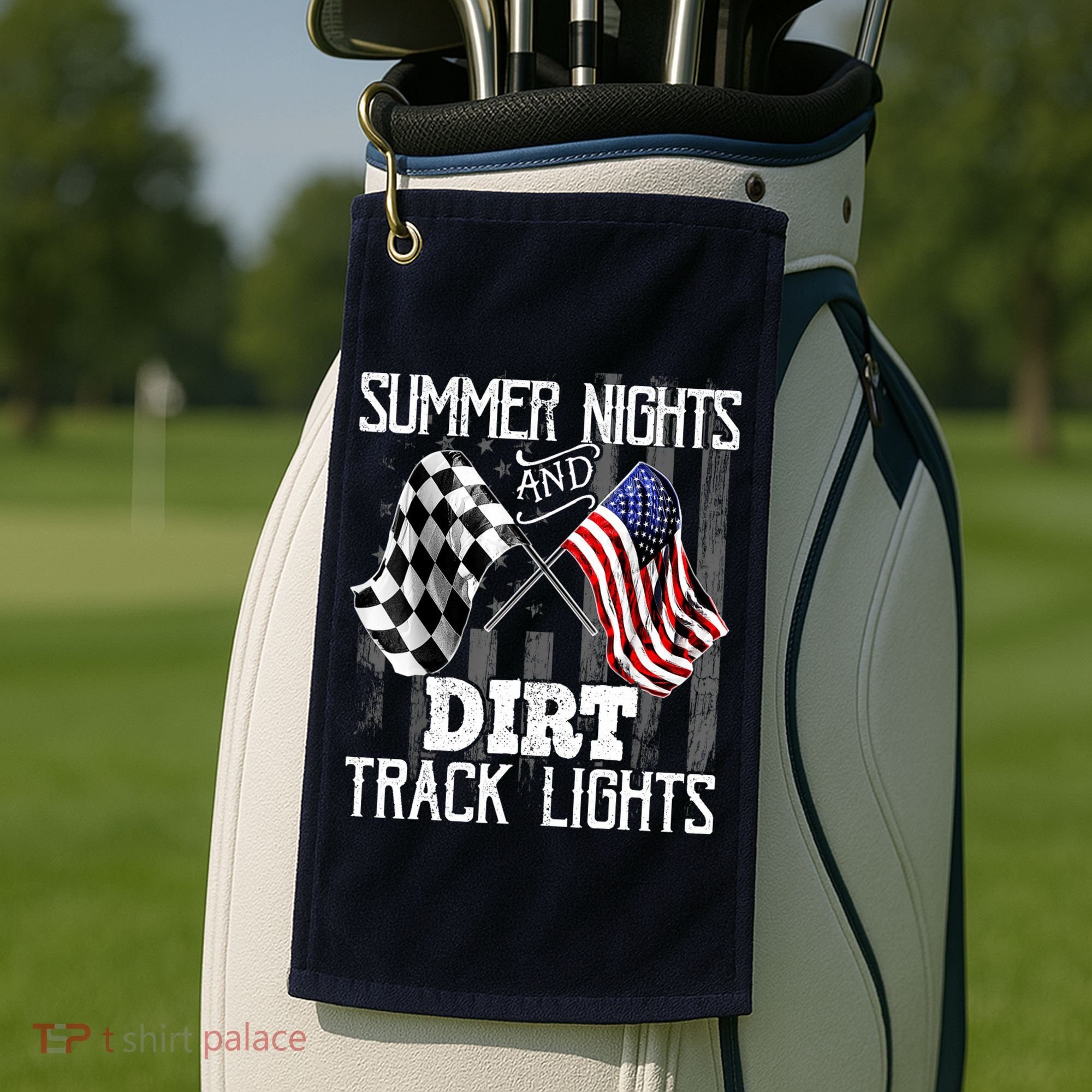 Summer Nights Dirt Track Lights Racing Motocross Gift Golf Towel