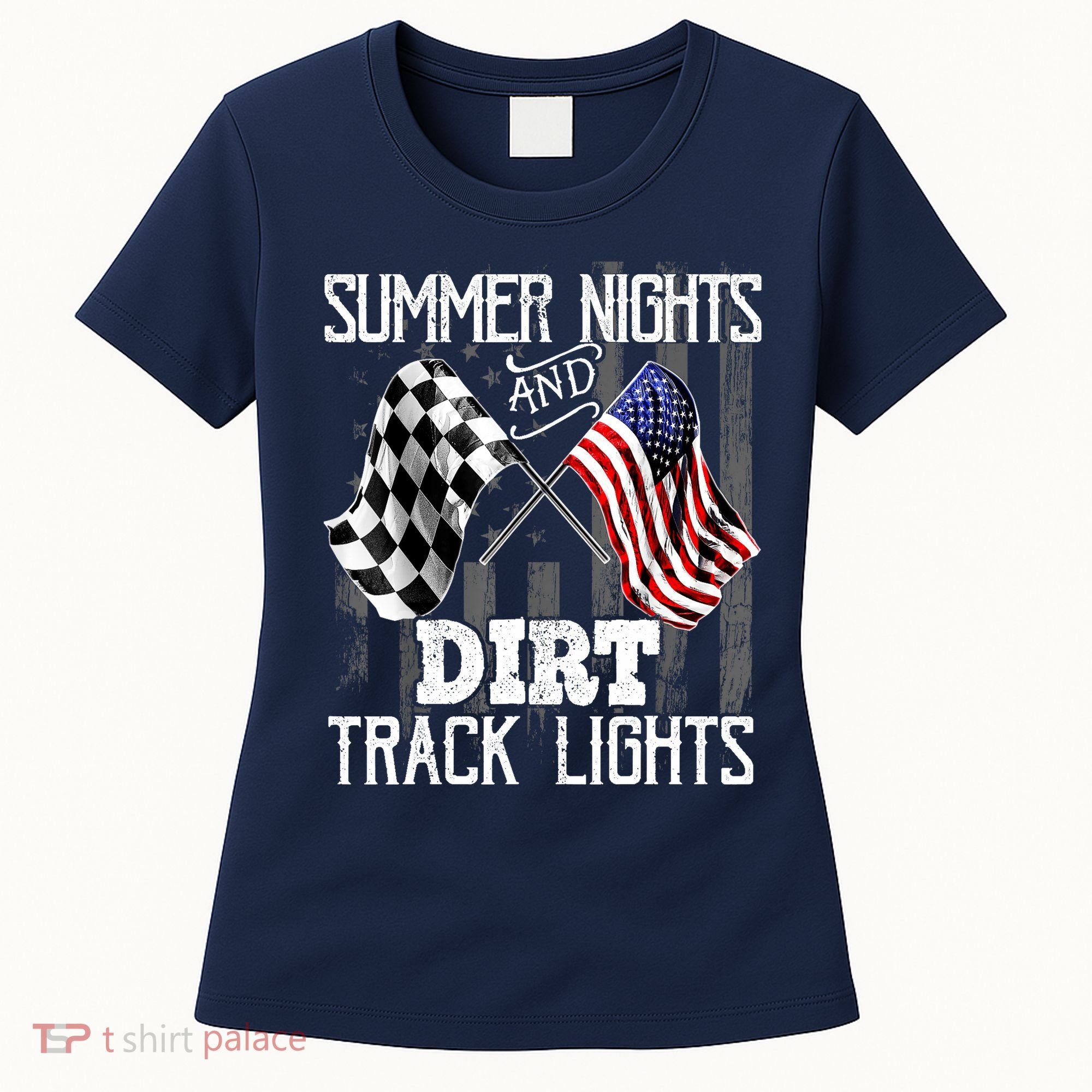 Summer Nights Dirt Track Lights Racing Motocross Gift Women's T-Shirt