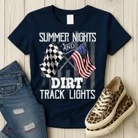 Summer Nights Dirt Track Lights Racing Motocross Gift Women's T-Shirt thumb 3