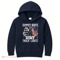 Summer Nights Dirt Track Lights Racing Motocross Gift Kids Hoodie thumb 0