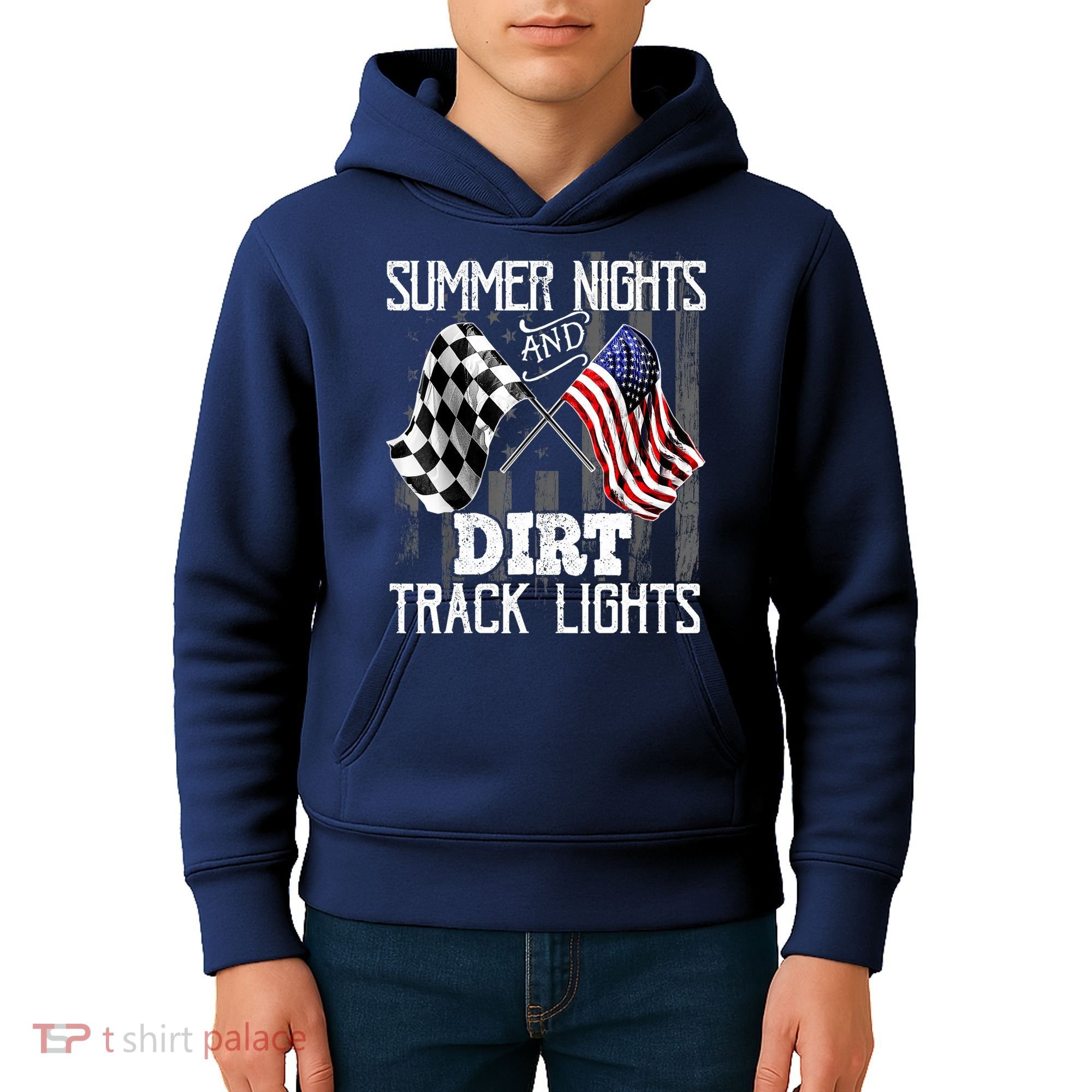 Summer Nights Dirt Track Lights Racing Motocross Gift Kids Hoodie