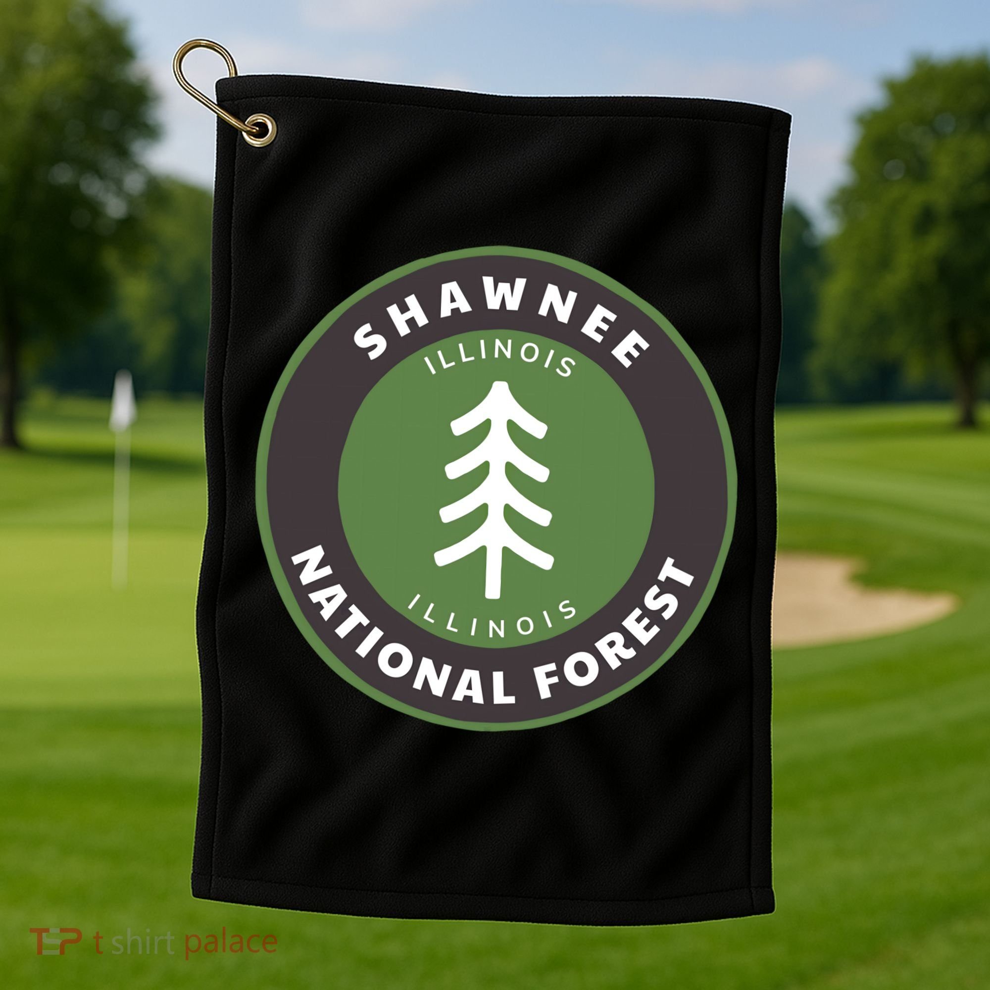 Shawnee National Forest Illinois Il Tree Badge Gift Golf Towel