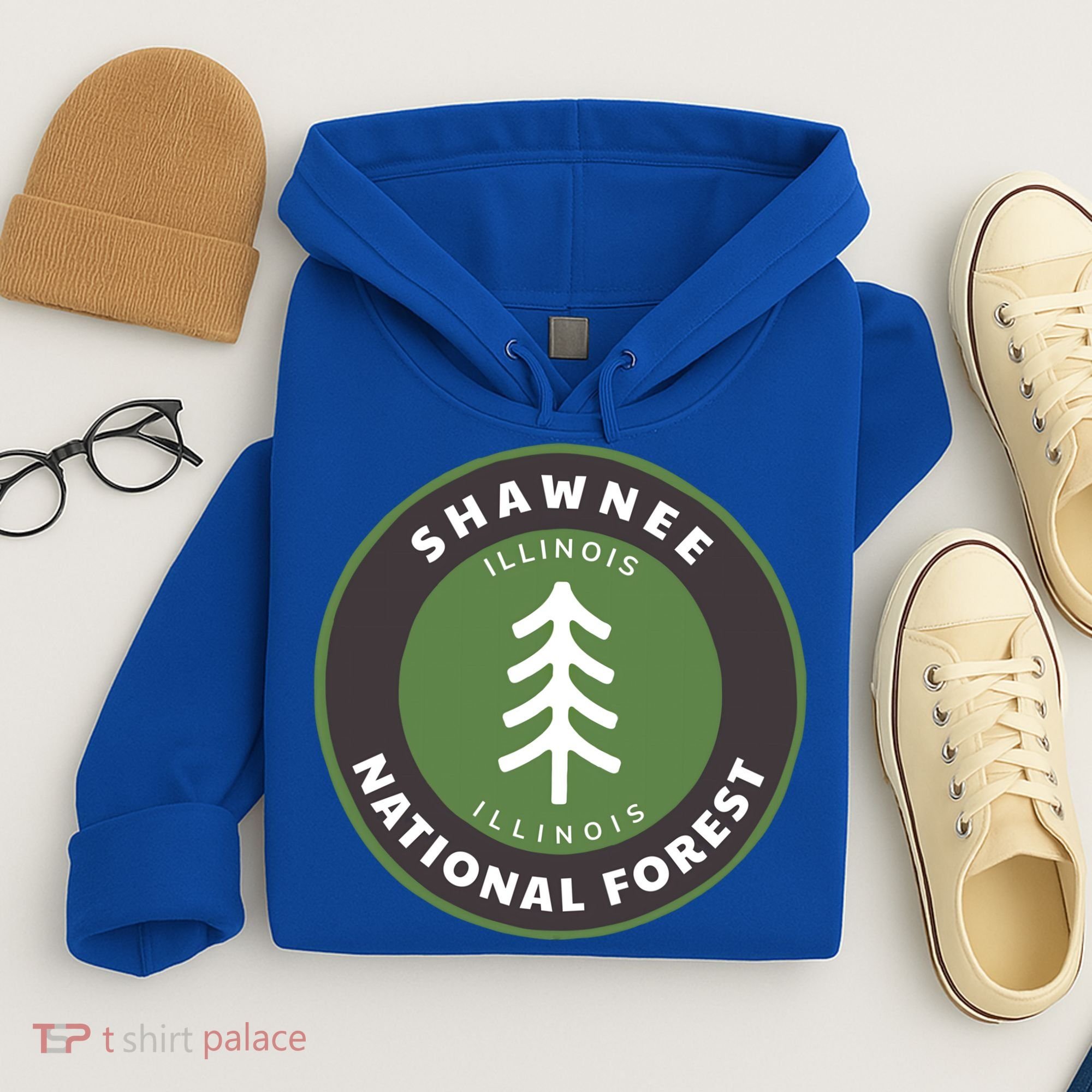 Shawnee National Forest Illinois Il Tree Badge Gift Hoodie