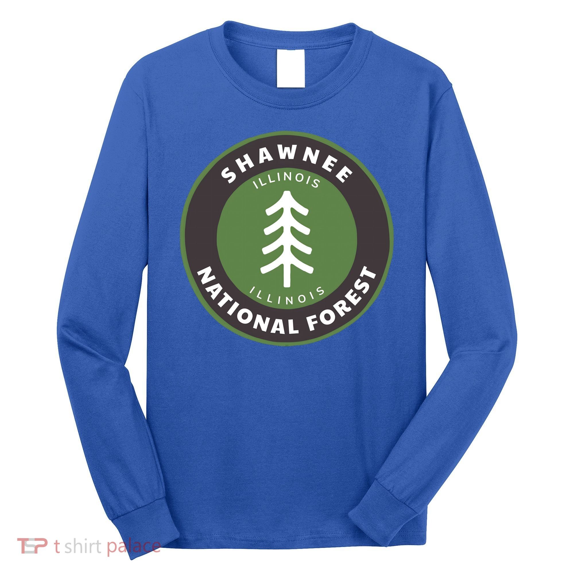 Shawnee National Forest Illinois Il Tree Badge Gift Long Sleeve Shirt