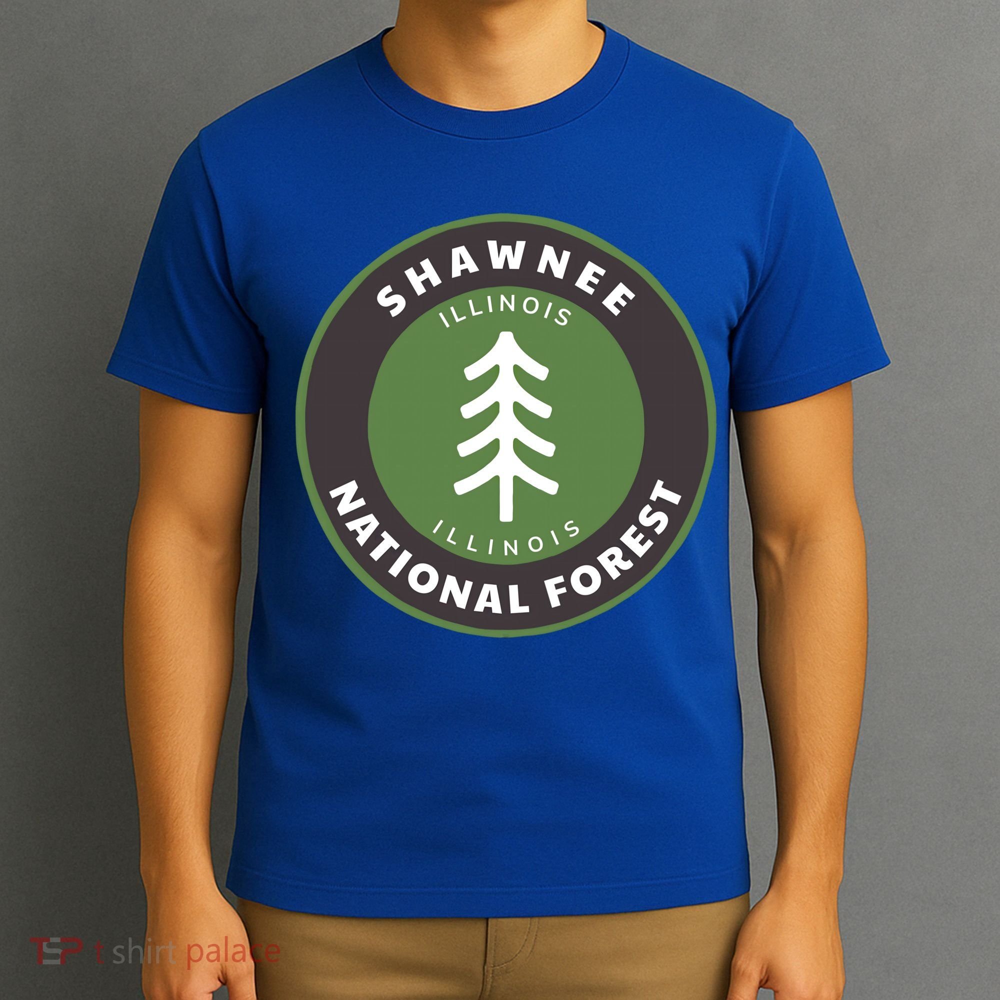 Shawnee National Forest Illinois Il Tree Badge Gift T-Shirt