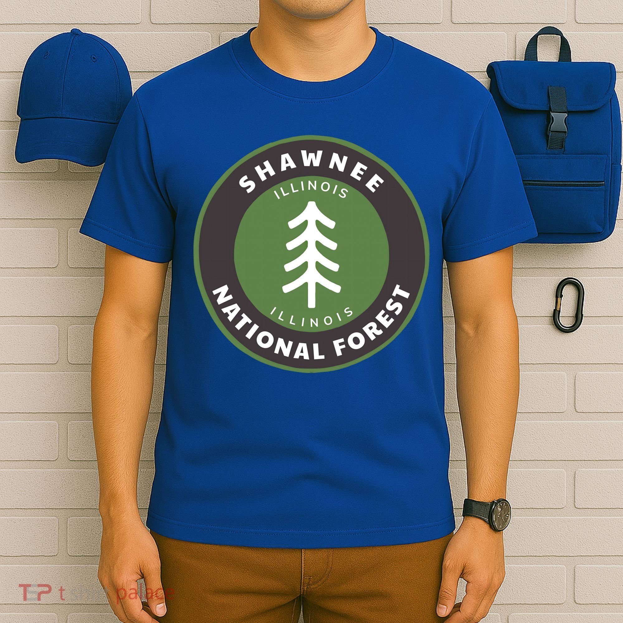 Shawnee National Forest Illinois Il Tree Badge Gift T-Shirt