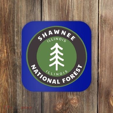Shawnee National Forest Illinois Il Tree Badge Gift Coaster