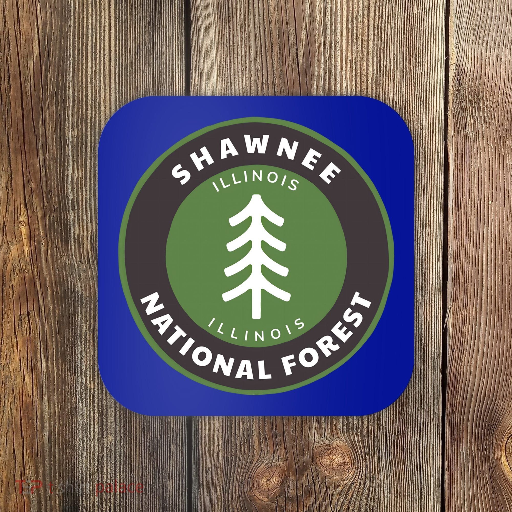 Shawnee National Forest Illinois Il Tree Badge Gift Coaster