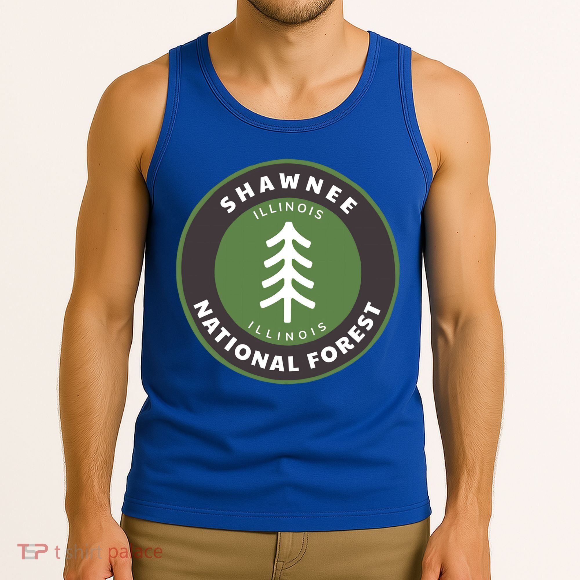 Shawnee National Forest Illinois Il Tree Badge Gift Tank Top