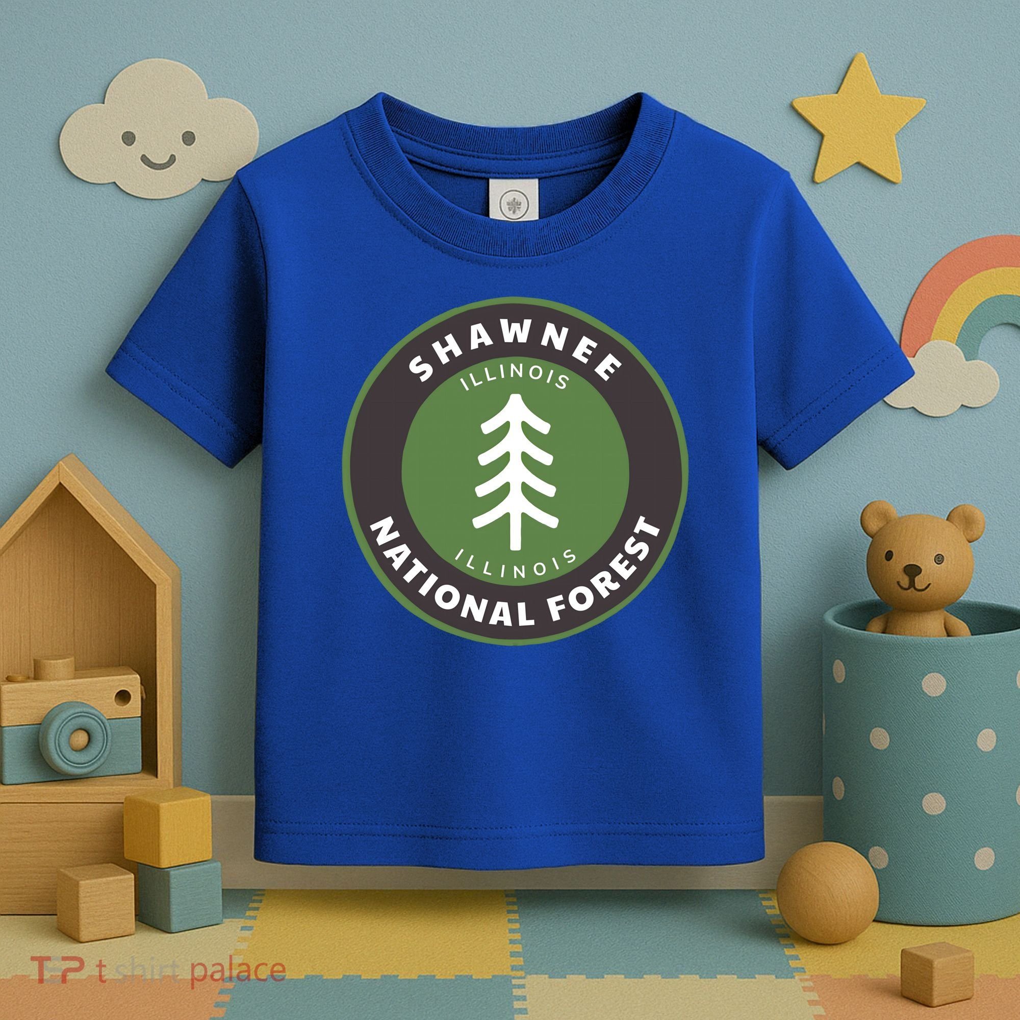 Shawnee National Forest Illinois Il Tree Badge Gift Toddler T-Shirt