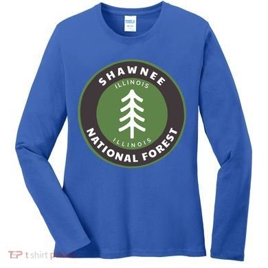 Shawnee National Forest Illinois Il Tree Badge Gift Women's Long Sleeve Shirt