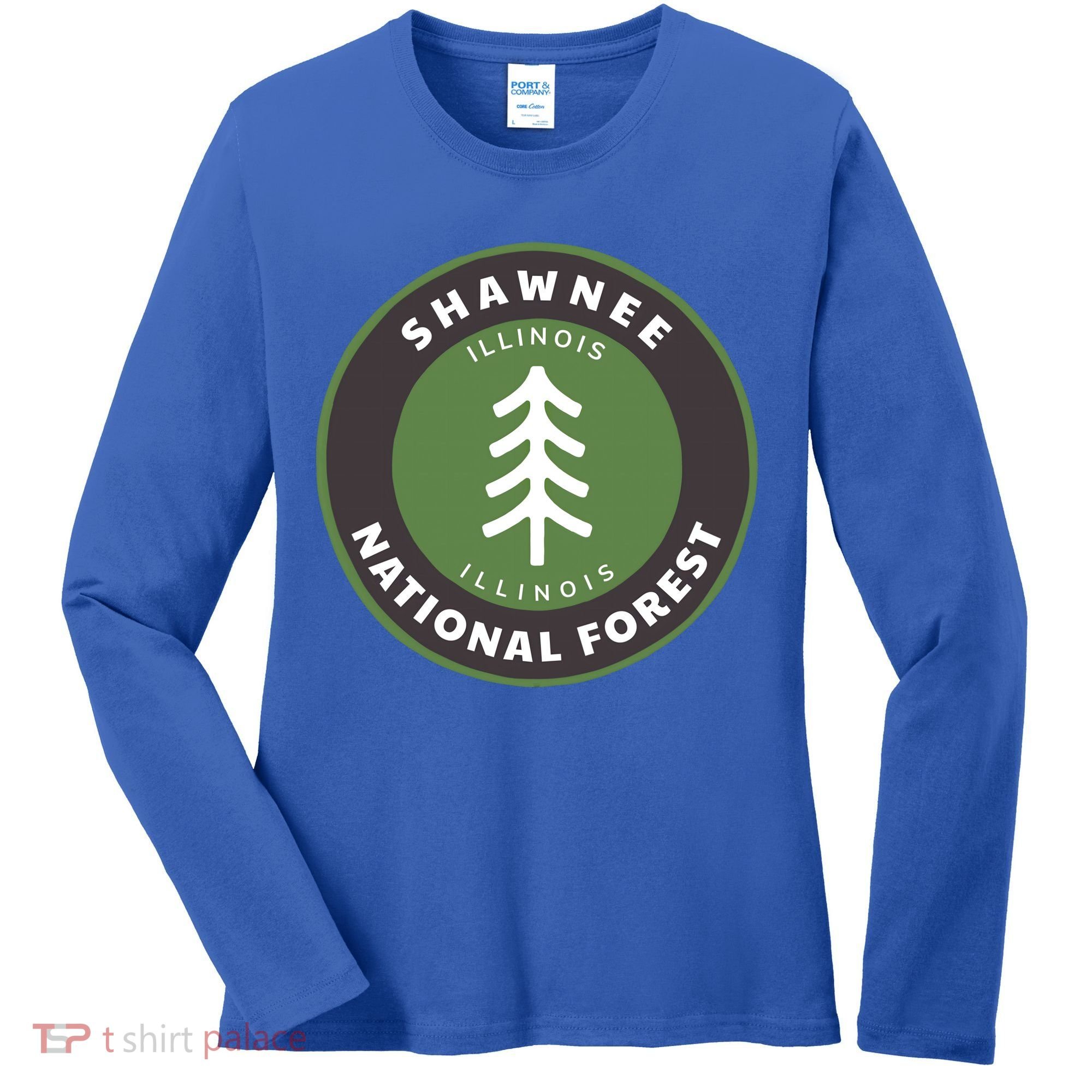Shawnee National Forest Illinois Il Tree Badge Gift Women's Long Sleeve Shirt