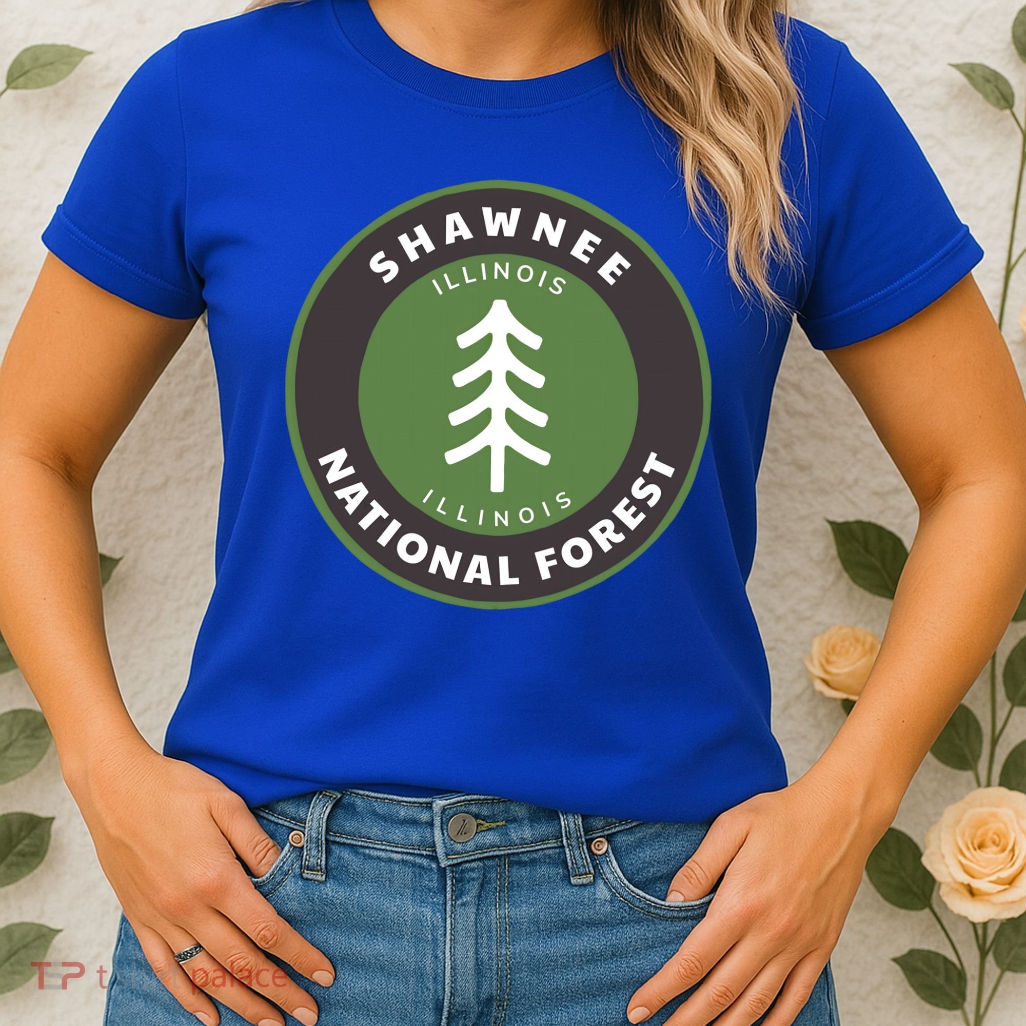 Shawnee National Forest Illinois Il Tree Badge Gift Women's T-Shirt