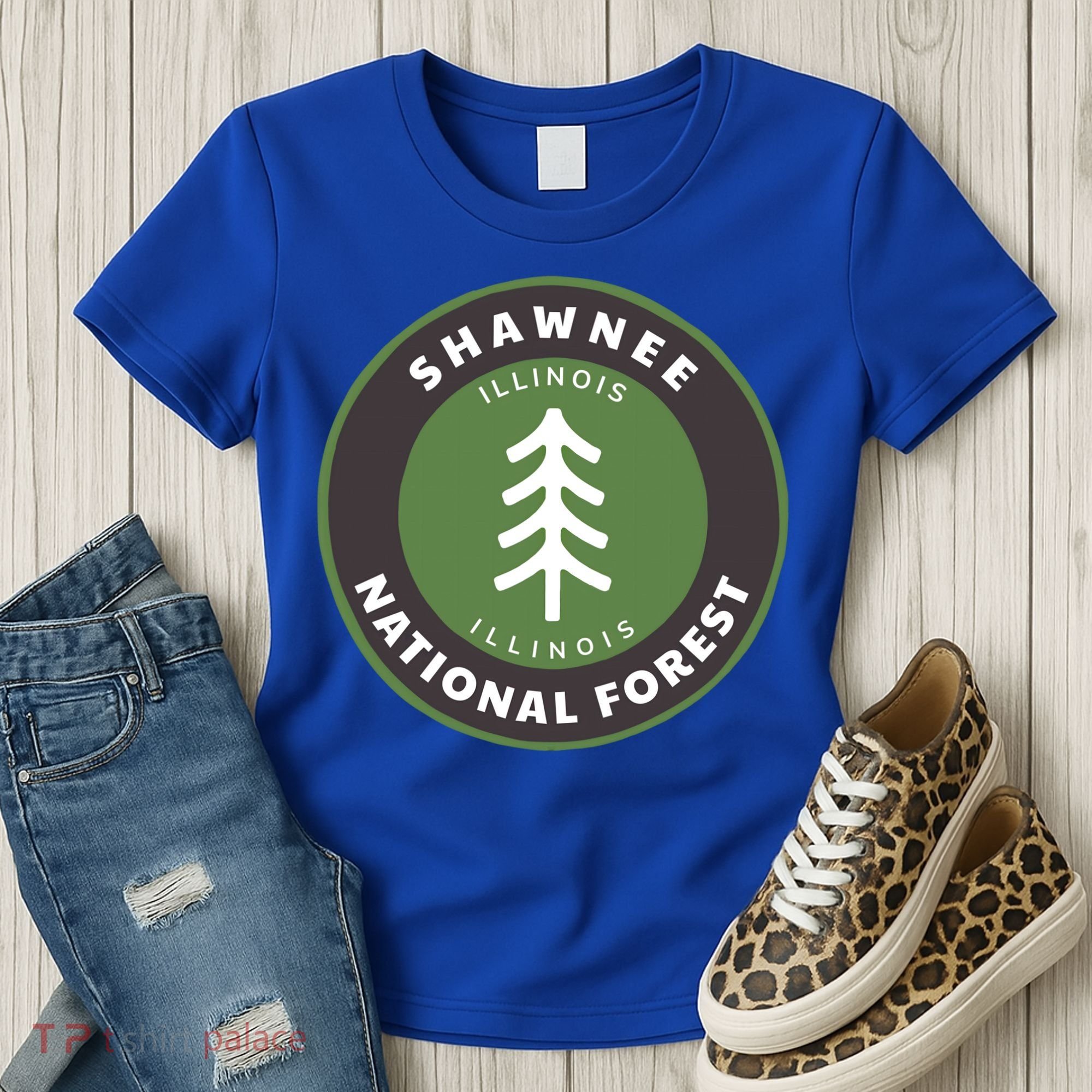 Shawnee National Forest Illinois Il Tree Badge Gift Women's T-Shirt