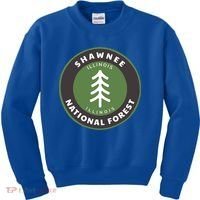 Shawnee National Forest Illinois Il Tree Badge Gift Kids Sweatshirt thumb 0
