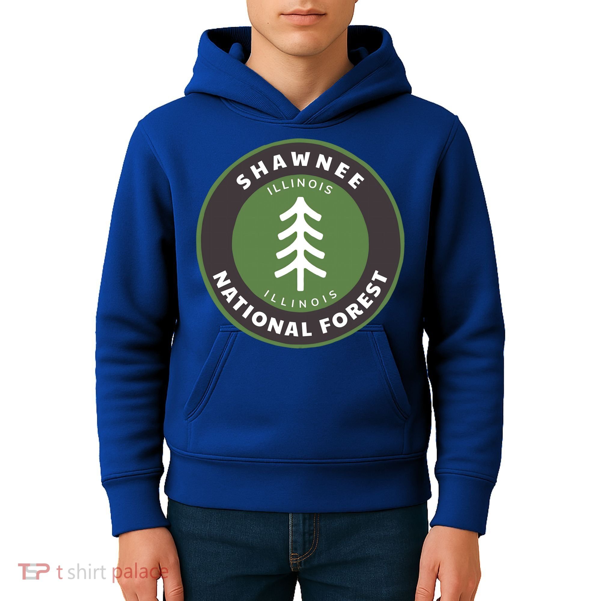 Shawnee National Forest Illinois Il Tree Badge Gift Kids Hoodie