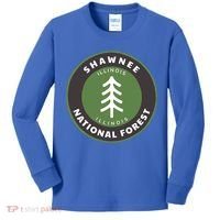 Shawnee National Forest Illinois Il Tree Badge Gift Kids Long Sleeve Shirt thumb 0