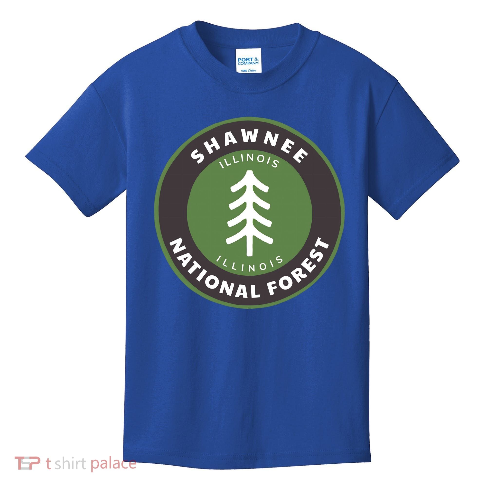 Shawnee National Forest Illinois Il Tree Badge Gift Kids T-Shirt