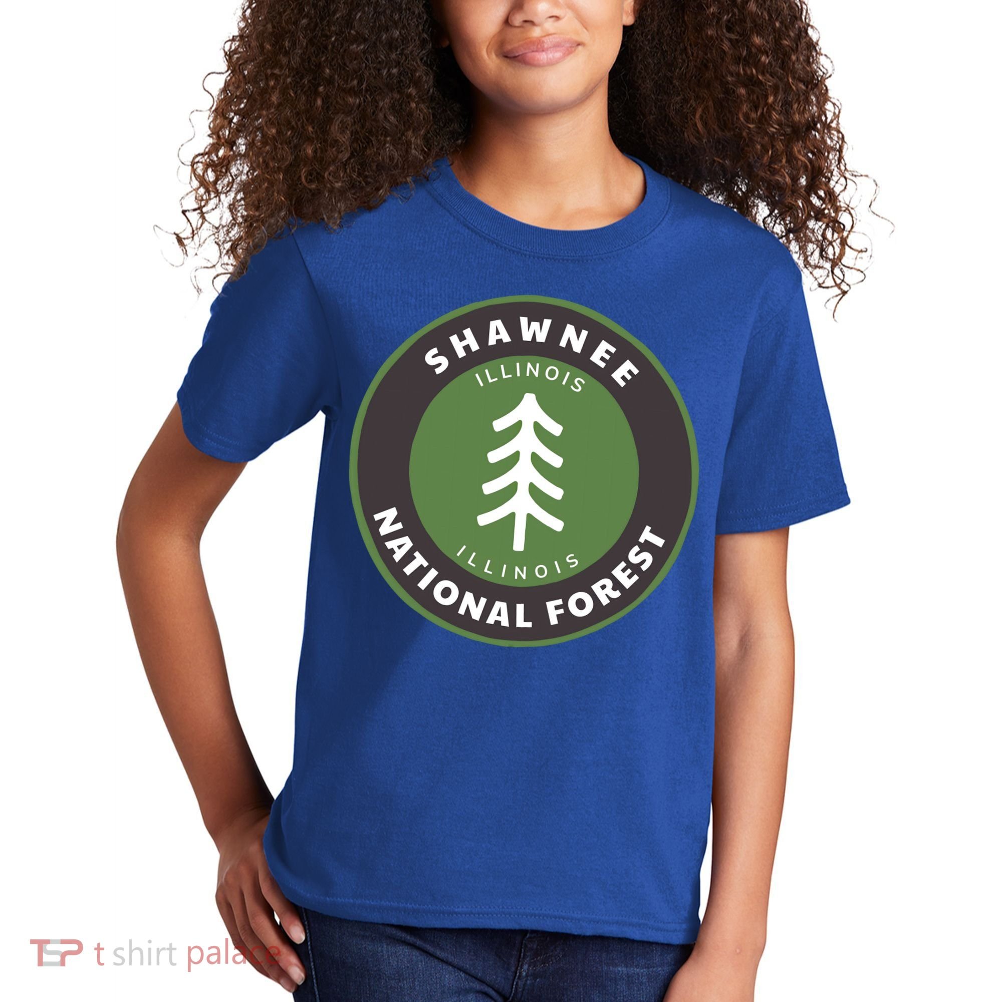 Shawnee National Forest Illinois Il Tree Badge Gift Kids T-Shirt