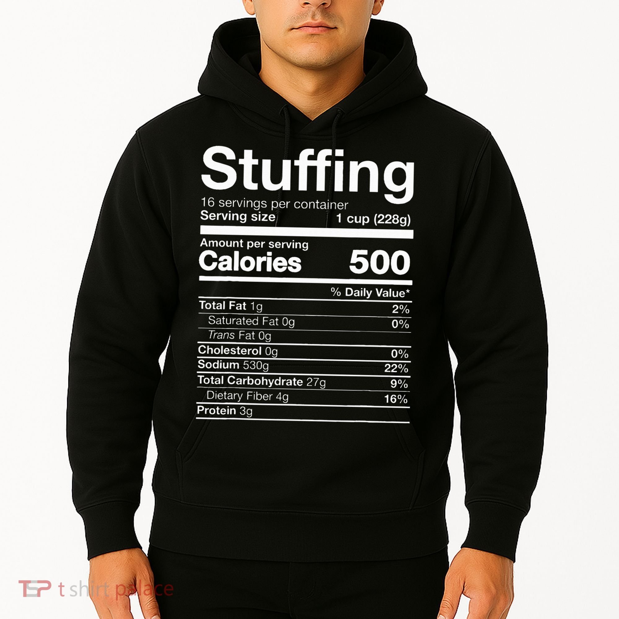 Stuffing Nutrition Funny Thanksgiving Costume Dark Hoodie