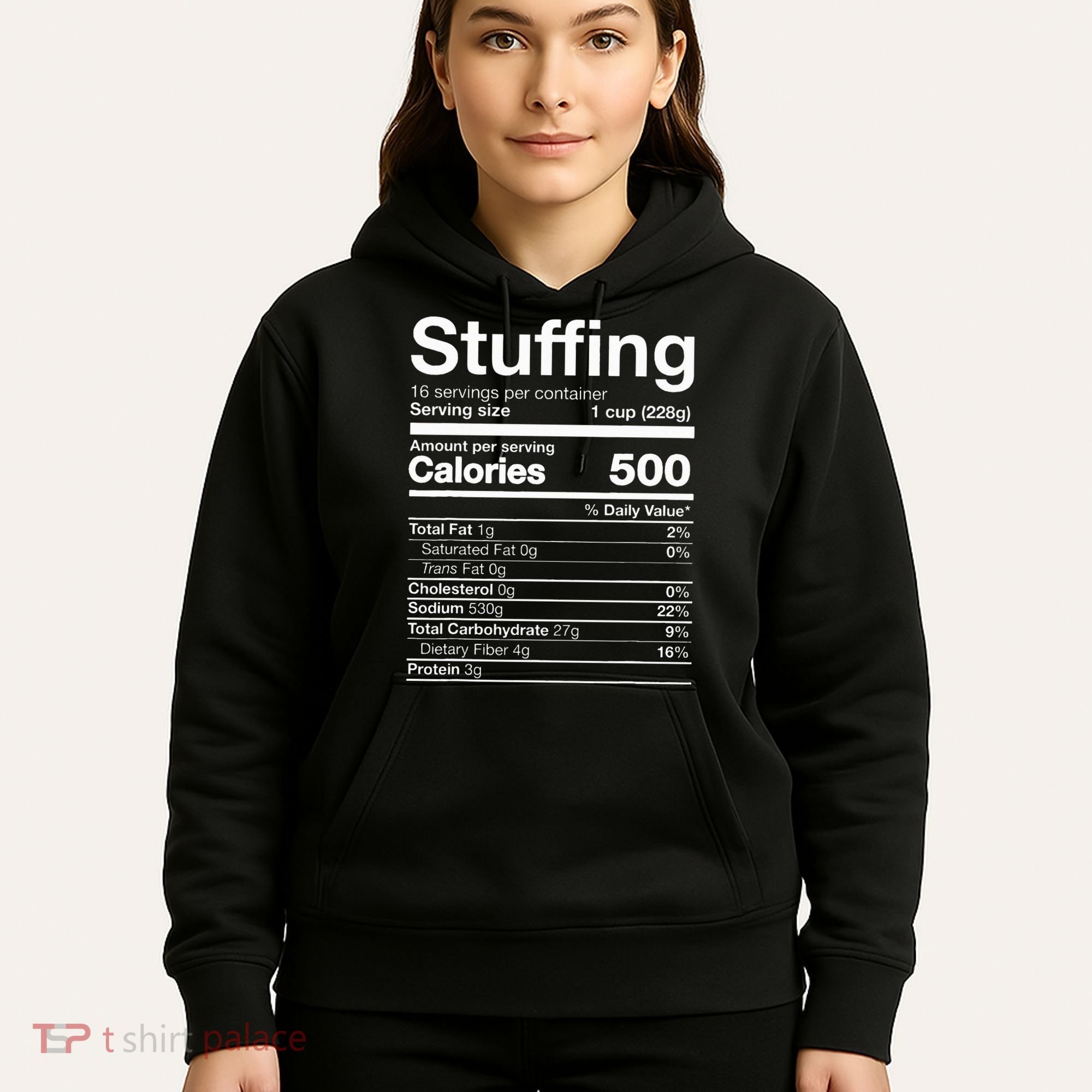 Stuffing Nutrition Funny Thanksgiving Costume Dark Hoodie
