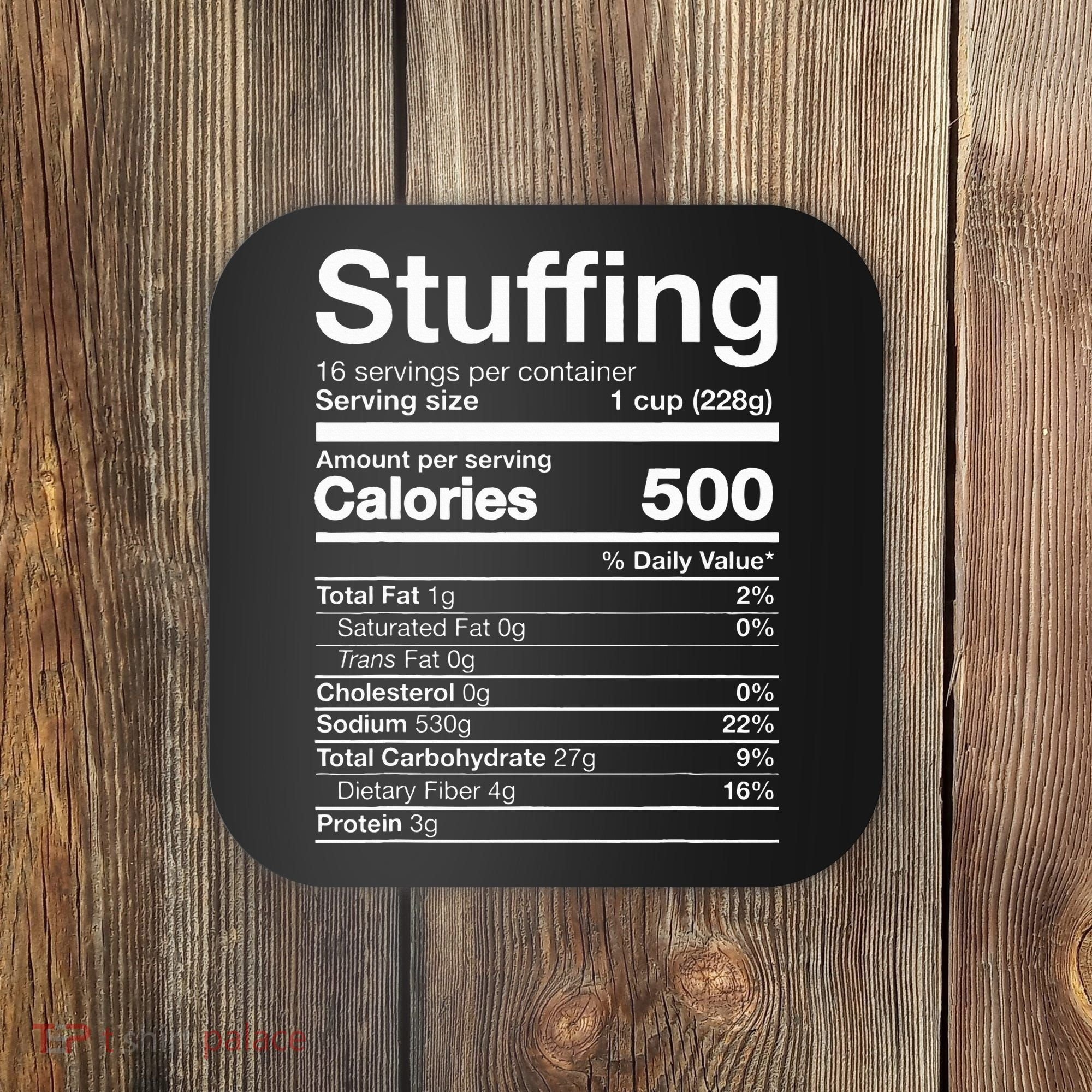 Stuffing Nutrition Funny Thanksgiving Costume Dark Coaster
