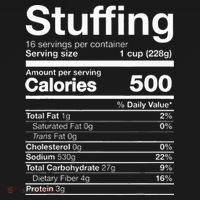 Stuffing Nutrition Funny Thanksgiving Costume Dark Pajama Set thumb 2