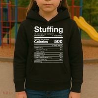 Stuffing Nutrition Funny Thanksgiving Costume Dark Kids Hoodie thumb 3