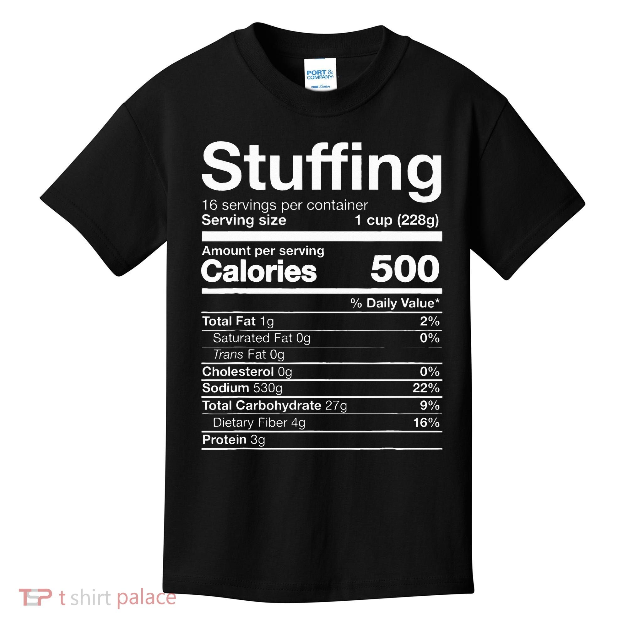 Stuffing Nutrition Funny Thanksgiving Costume Dark Kids T-Shirt