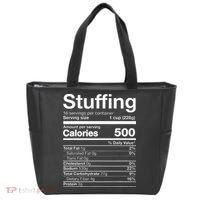 Stuffing Nutrition Funny Thanksgiving Costume Dark Tote Bag thumb 0