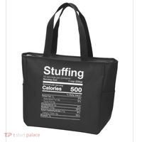 Stuffing Nutrition Funny Thanksgiving Costume Dark Tote Bag thumb 3