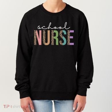 School Nurse Fancy Leopard Logo Women's Sweatshirt