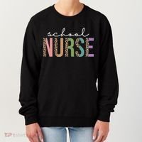 School Nurse Fancy Leopard Logo Women's Sweatshirt thumb 0