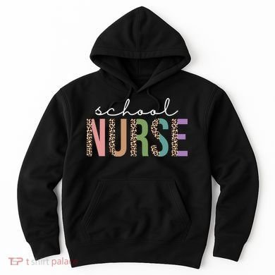 School Nurse Fancy Leopard Logo Hoodie