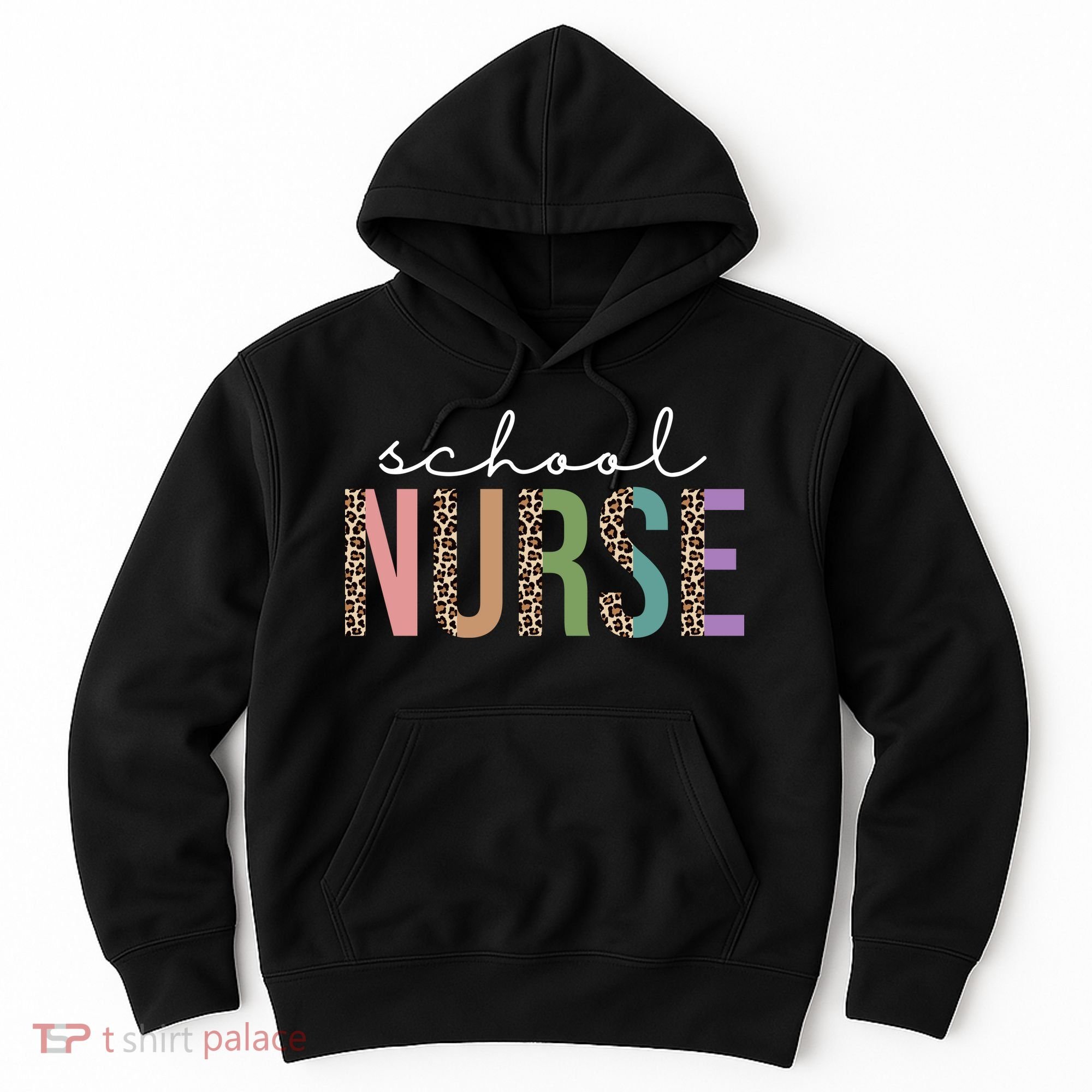School Nurse Fancy Leopard Logo Hoodie