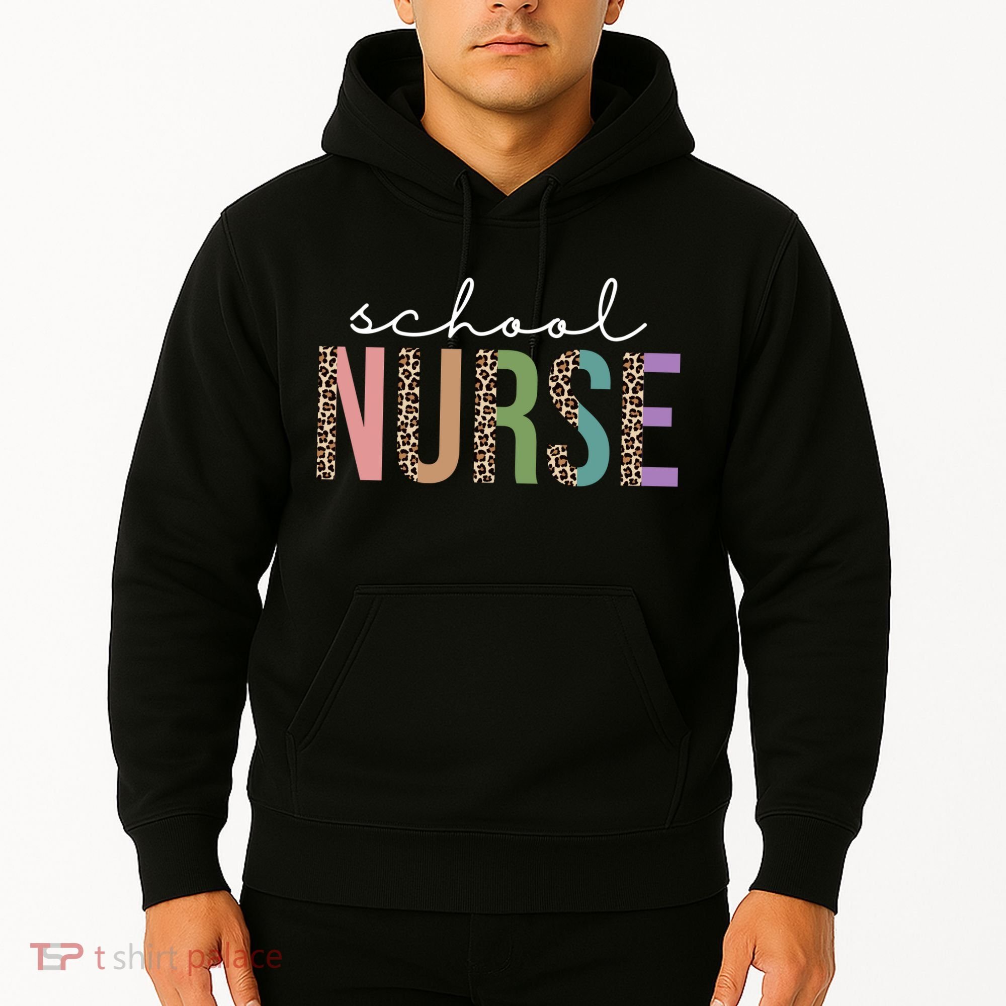 School Nurse Fancy Leopard Logo Hoodie