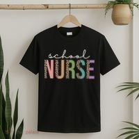 School Nurse Fancy Leopard Logo T-Shirt thumb 2