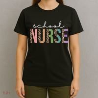 School Nurse Fancy Leopard Logo T-Shirt thumb 4