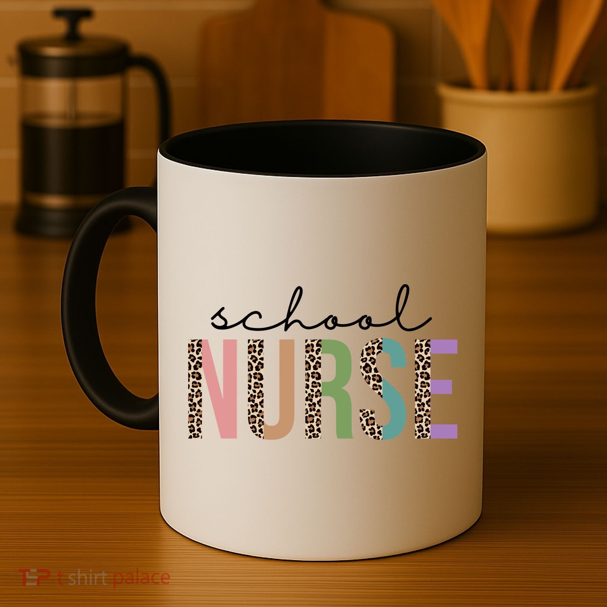 School Nurse Fancy Leopard Logo Coffee Mug
