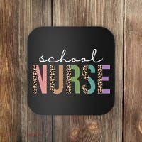 School Nurse Fancy Leopard Logo Coaster thumb 0