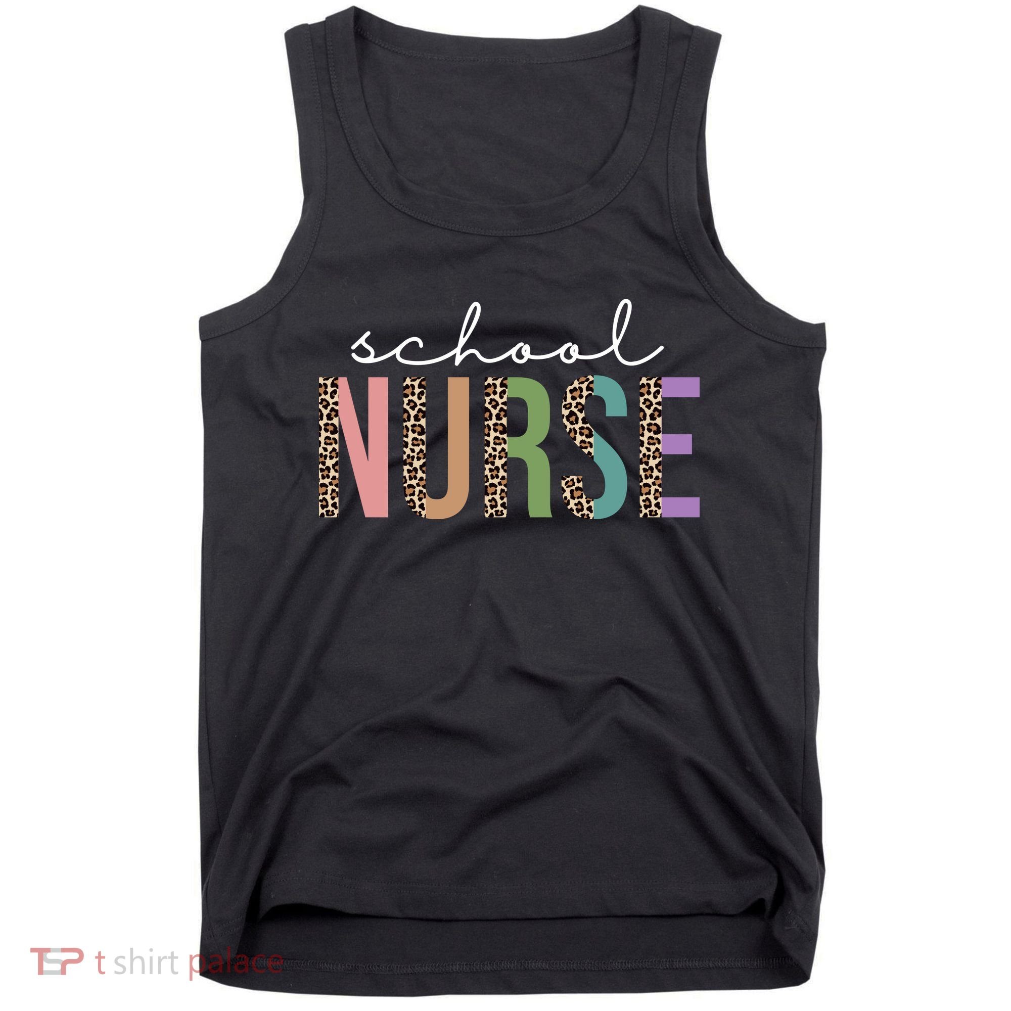 School Nurse Fancy Leopard Logo Tank Top