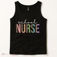 School Nurse Fancy Leopard Logo Tank Top thumb 2