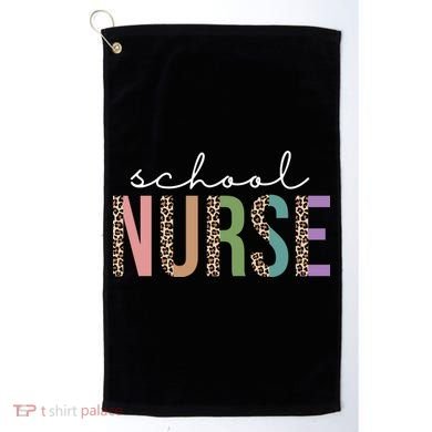 School Nurse Fancy Leopard Logo Golf Towel