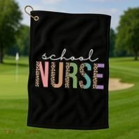 School Nurse Fancy Leopard Logo Golf Towel thumb 1