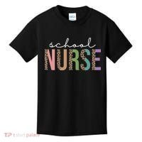School Nurse Fancy Leopard Logo Kids T-Shirt thumb 0