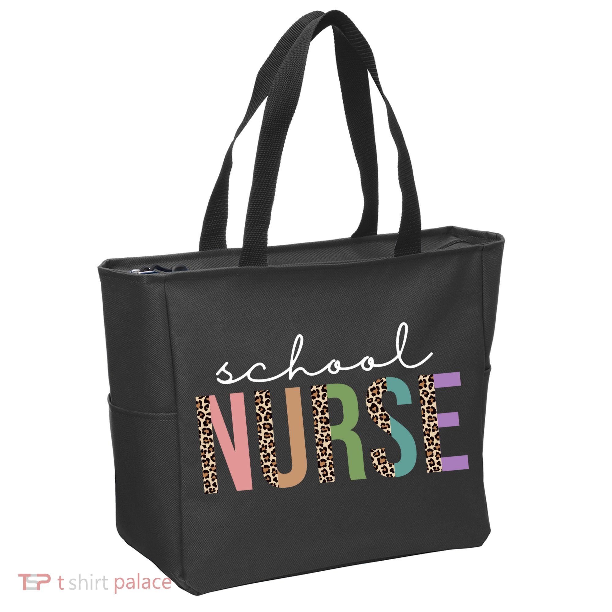 School Nurse Fancy Leopard Logo Tote Bag