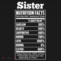 Sister Nutrition Facts Funny Mothers Day Gift USA-Made Doggie Bandana thumb 2