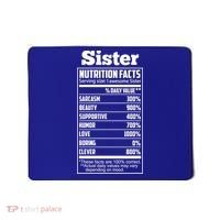 Sister Nutrition Facts Funny Mothers Day Gift Mousepad thumb 0