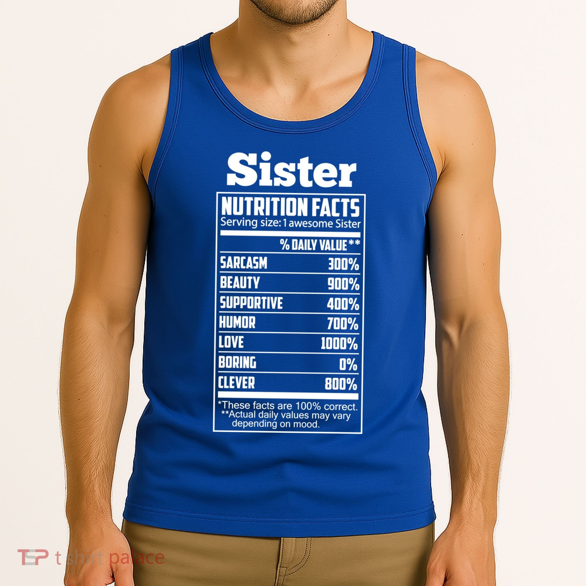 Sister Nutrition Facts Funny Mothers Day Gift Tank Top
